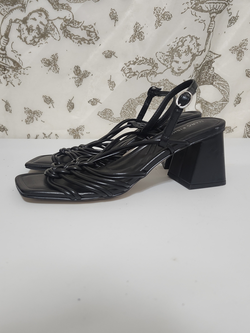 Marc Fisher Malyn Block Heel Sandal Size 8.5 Black